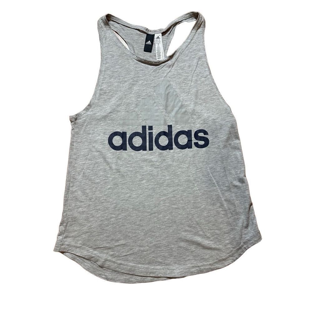adidas womenโs grayโRacerback tankโ szโM